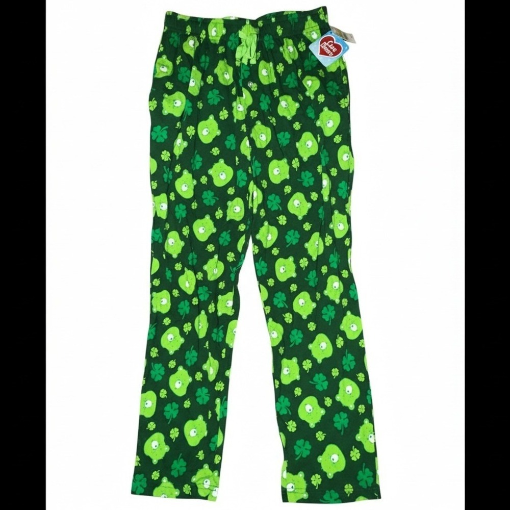 Care Bears Mens Good Luck Bear St Patricks Day Green Cotton Pajama Pants S NWT